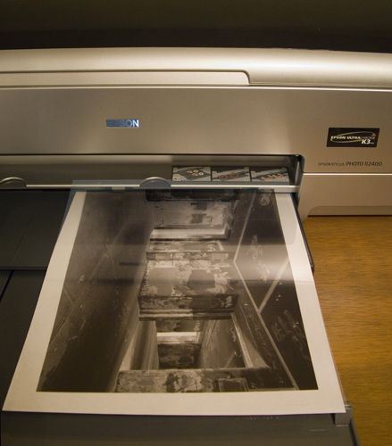 Digital Negative coming out of the printer